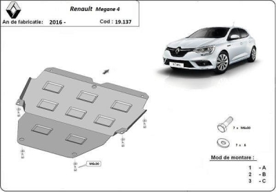 Метална кора под двигател и скоростна кутия RENAULT MEGANE след 2016 г