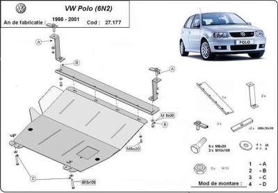 Метална кора под двигател и скоростна кутия VOLKSWAGEN POLO от 1999 до 2001