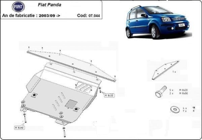 Метална кора под двигател и скоростна кутия FIAT PANDA от 2003 до 2012