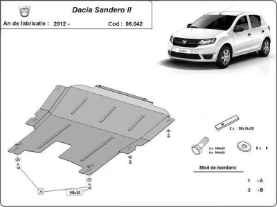 Метална кора под двигател и скоростна кутия DACIA SANDERO от 2012
