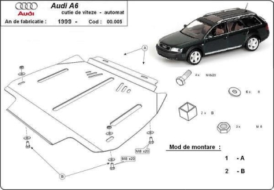 Метална кора под скоростна кутия AUDI A6 C5 от 1997 до 2005