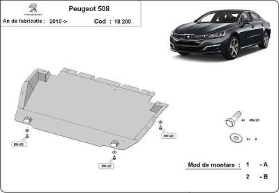 Метална кора под двигател и скоростна кутия PEUGEOT 508 от 2014
