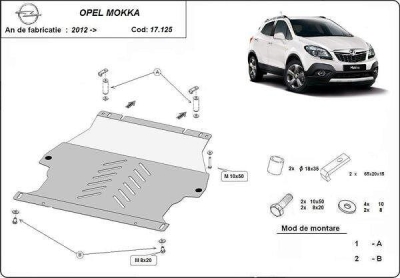 Метална кора под двигател и скоростна кутия OPEL MOKKA от 2012