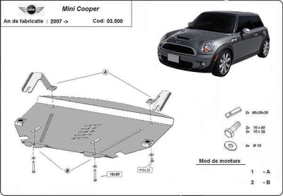 Метална кора под двигател и скоростна кутия MINI COOPER MINI COOPER (R56) от 2006 до 2016