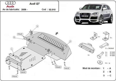 Метална кора под двигател AUDI Q7 (4L) от 2006 до 2009