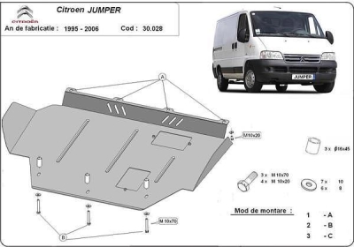 Метална кора под двигател и скоростна кутия CITROEN JUMPER от 2002 до 2006