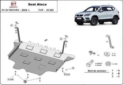 Метална кора под двигател и скоростна кутия SEAT ATECA от 2016