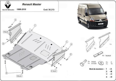 Метална кора под двигател и скоростна кутия RENAULT MASTER от 2003 до 2010