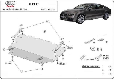 Метална кора под двигател и радиатор AUDI A7 Sportback (4GA, 4GF) от 2010