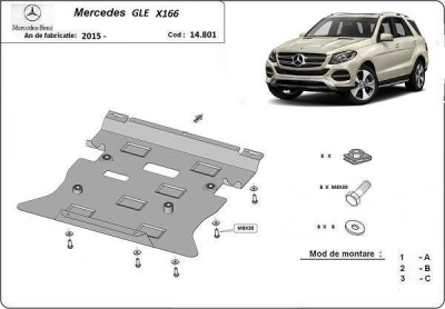 Метална кора под двигател и скоростна кутия MERCEDES GLE (W166) от 2015