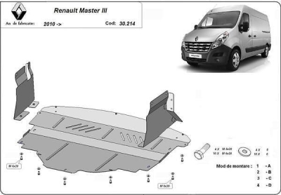 Метална кора под двигател и скоростна кутия RENAULT MASTER от 2010