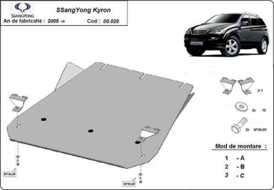 Метална кора под скоростна кутия SSANGYONG KYRON от 2006