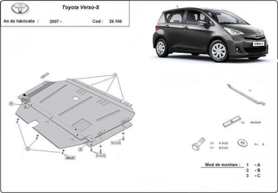 Метална кора под двигател TOYOTA VERSO от 2013