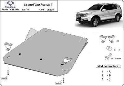 Метална кора под скоростна кутия SSANGYONG REXTON (GAB_) от 2001 до 2006