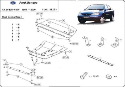 Метална кора под двигател и скоростна кутия FORD MONDEO от 1996 до 2000