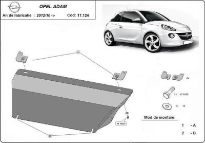Метална кора под двигател и скоростна кутия OPEL ADAM от 2012