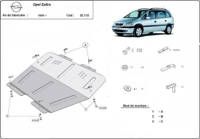 Метална кора под двигател и скоростна кутия OPEL ZAFIRA A от 1999 до 2005