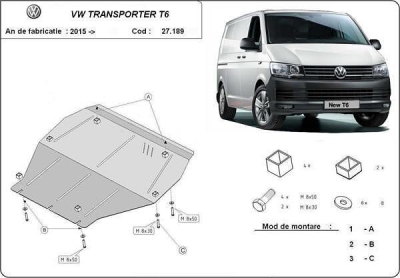 Метална кора под двигател и скоростна кутия VOLKSWAGEN TRANSPORTER (7HA, 7HH, 7EA, 7EH) от 2003