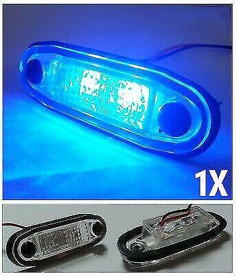 LED Светодиоден Габарит, Маркер, Токос, С Гума, Син Цвят, Овален, Е-Mark, 24V, 7,5 см