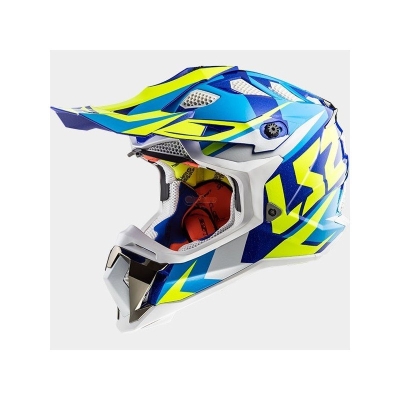 Кросова каска LS2 MX470 SUBVERTER Nimble White Blue H-V Yellow