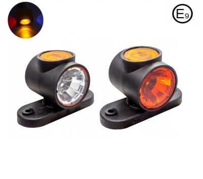 LED Лед Габарит Тип Рогче, HORPOL , Три Светлини, Бял, Жълт, Червен Цвят, За Камион Ремарке ТИР Бус, 12V/24V