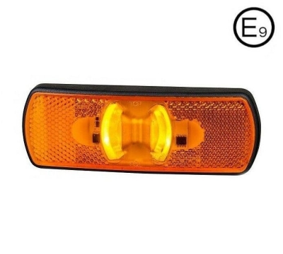 LED Светодиоден Мигач, Габарит, Маркер, Оранжев, Вграден Рефлектор, Е-Mark, Водоустойчив, 12V-24V