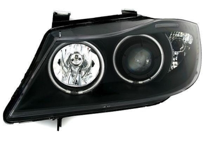 Кристални фарове Angel Eyes BMW E90 (2005-2009) - черни