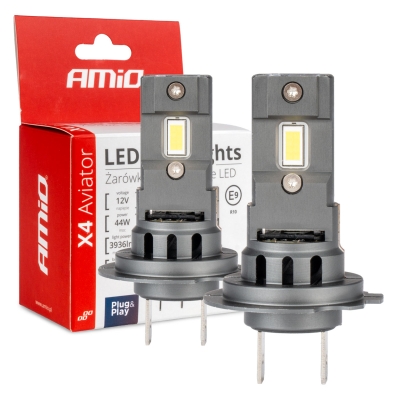Комплект от 2 броя мини Led диодни крушки H7 H18 Aviator Canbus за Автомобил Мотоциклет Трактор Камион Бус и др.