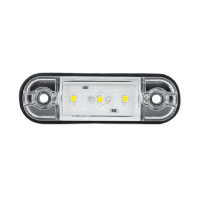 Бяла LED Габаритна светлина / Маркер - 3 диода 12V-24V