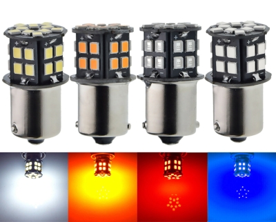 LED Крушки 30 SMD BA15S 1156 (P21W) BAU15S 1156 (PY21W) 12V - 24V, Бяла Оранжева Червена Синя Светлина Canbus