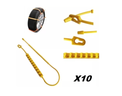 10 броя универсални PVC / ПВЦ вериги за сняг, лед, кал. 14"-19" цола гуми. Бърз и лесен монтаж