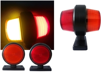 Комплект от 2 броя 12-24V ЛЕД LED Диодни Странични Маркери Рогчета Светлини неон ефект За Камион Ремарке Каравана Кемпер АТВ оранжево-червено 2X MAR515