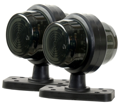 Комплект 2 бр. Опушен LED габарити маркери тип рогче 12V-24V, оранжево-червено - за ремаркета, платформи, камиони и др.