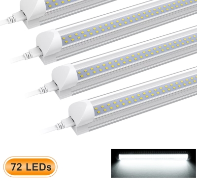 LED Лампа бяла светлина 72 LED, 12V/24V, 6500K, 33 см – Алуминиев корпус, с кабел и букса за свързване