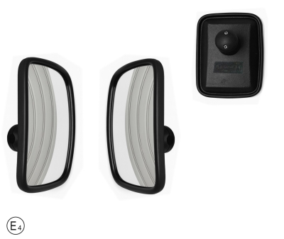 Комплект 2 броя универсални широкоъгълни странични огледала за обратно виждане 222 mm x 172 mm за камион мотокар строителни и селскостопански машини багери кемпери и др.