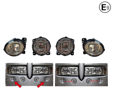 LED халогени, фарове за мъгла в комплект с външни долни LED халогени с допълнителни дълги светлини за SCANIA серия P, G, R, T 2004-2017