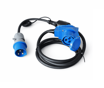 Комплект кабели адаптер и удължител за кемпер/каравана 230V (CEE/Shucko) - Адаптер от CEE към Шуко и Удължител 1.5 м от Шуко към 3 пинов CEE