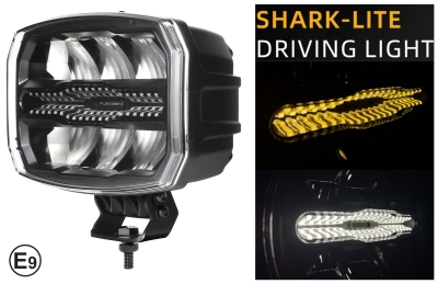 LED комбиниран халоген Flexzon 12–24V, 175W, 11000 lm, оранжев/бял DRL и аварийна блиц светлина с 4 режима, E-mark, IP67/69K