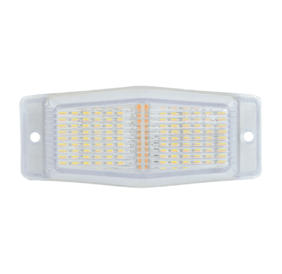 LED Габарит със Сигнална Блиц функция - 2 светлини Жълто/Бяло 30 диода 24V