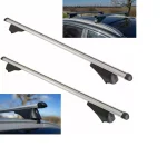 Aлуминиеви греди за багажник с ключалки за Audi A3, A4 Avant, A5 Avant, A6 Avant, Q3, Q4, Q5, Q7, Q8 с плътни надлъжни релси (Flush Rails) 120 см, до 90 кг, Сребристи