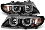 Кристални фарове с 3D angel eyes за BMW E46 (2001-2005) sedan,combi