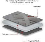 Тапицерии за седалки на кола - модел 16007 - сиво / черен цвят - комплект от 9 части