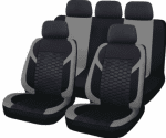 Тапицерии за седалки на кола - модел 19121 - черно / сив цвят - комплект от 9 части