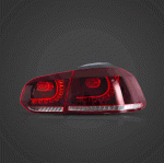 Диодни стопове за VW GOLF 6 (2008-2014) GTI / R look с бягащ мигач - червени