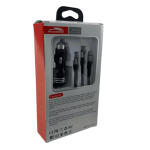 Автомобилно зарядно с 2 USB порта и 3 накрайника