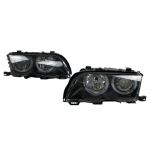 Тунинг фарове за BMW E46 седан (1998-2001) - черни с led ангелски очи