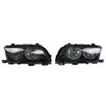 Тунинг фарове за BMW E46 седан (1998-2001) - черни с led ангелски очи