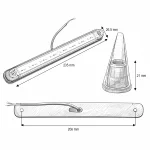 Червен LED Габарит / Маркер - Опушен 16 диода 12V-24V 235mm