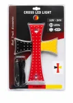 Диоден светещ кръст Знаме на Германия Черно-Червено-Жълто 84 LED диода DE Germany Flag