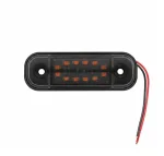 Жълта LED Габаритна светлина / маркер - Опушен 12 диода 12V-24V